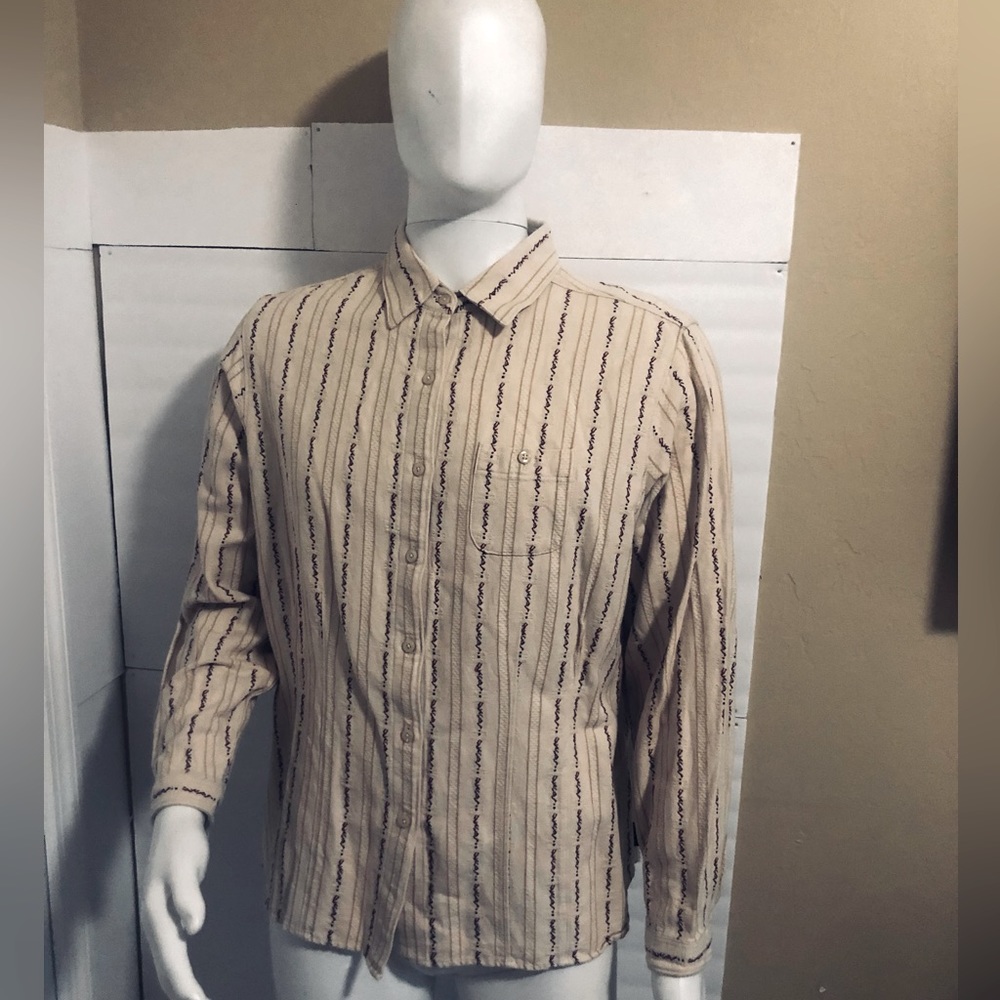 Woolrich Womens Long Sleeve Button Front Southwestern Cotton Flannel Shirt XL